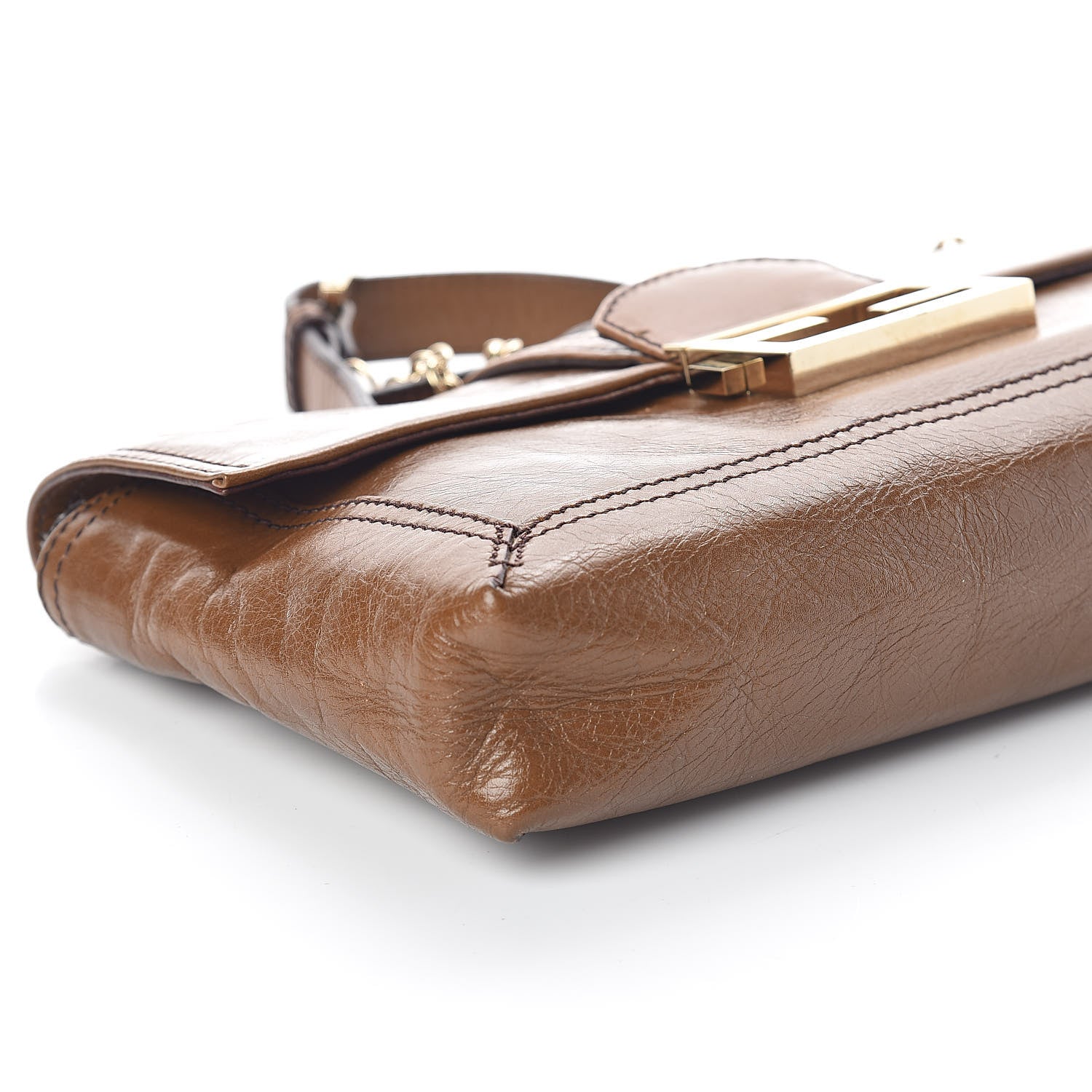 Fendi Vitello Acqua Maxi Baguette Bag Saddler 7 of 8