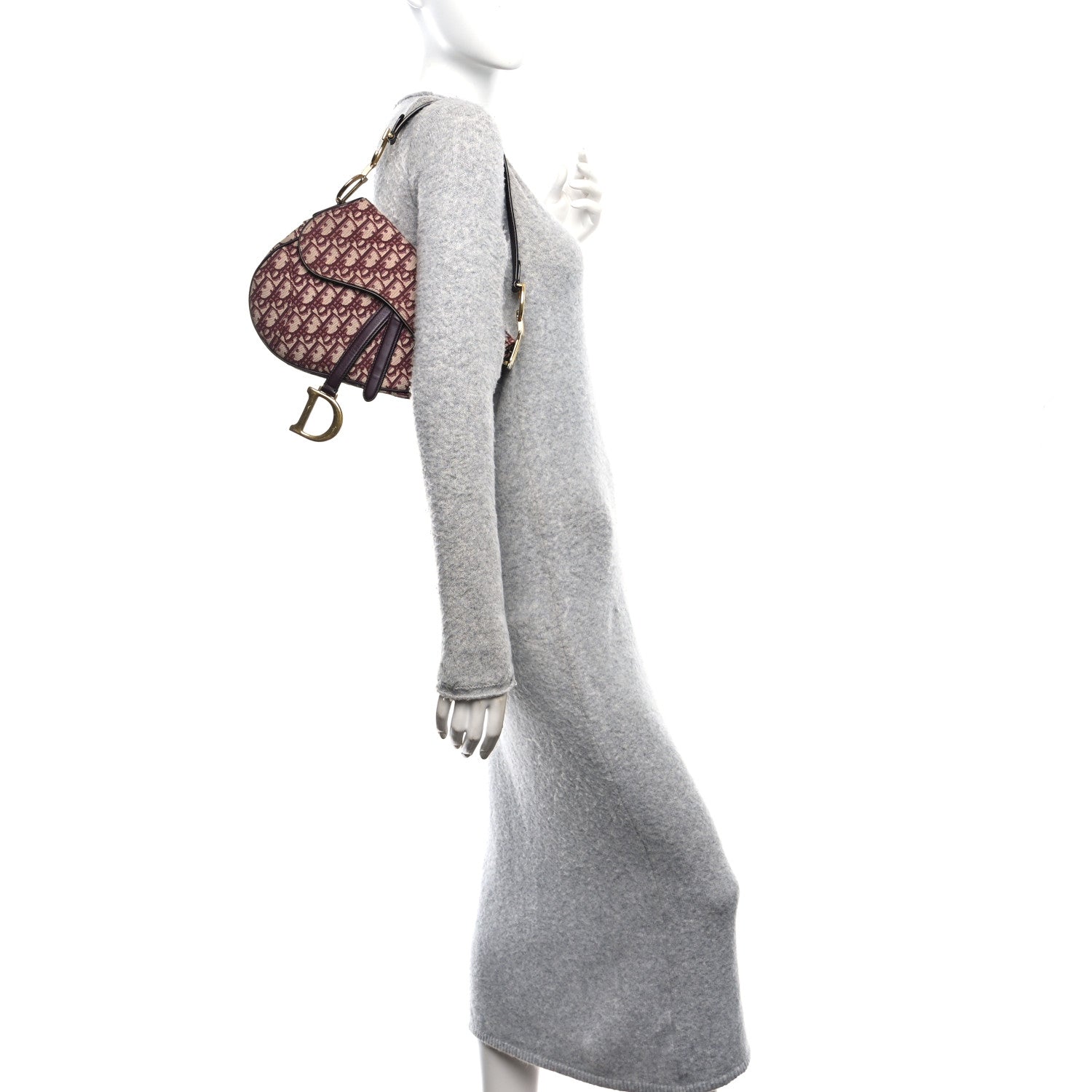Christian Dior Oblique Saddle Bag Burgundy 2 of 10