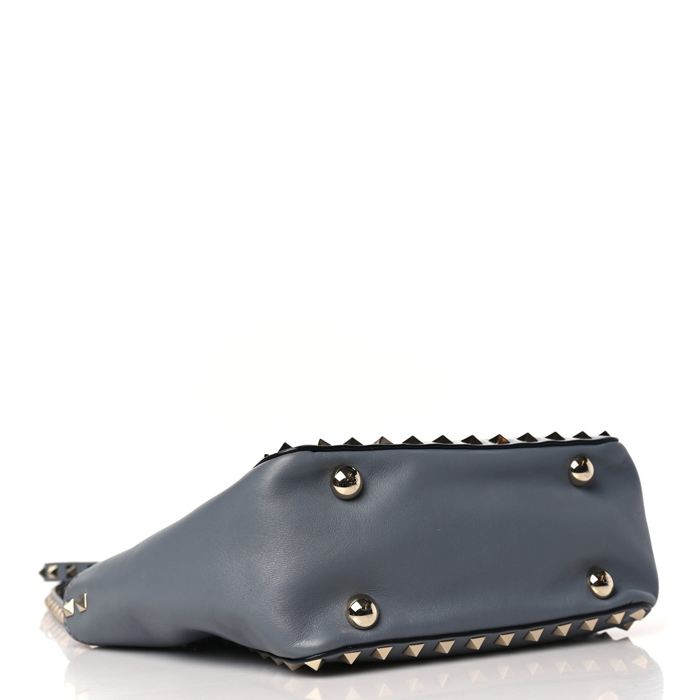 Vitello Mini Rockstud Tote Light Stone