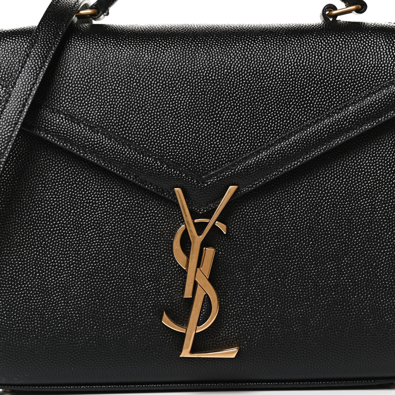 Saint Laurent Grain de Poudre Mini Classic Monogram Cassandra Top Handle Black Rouge Legion 8 of 12