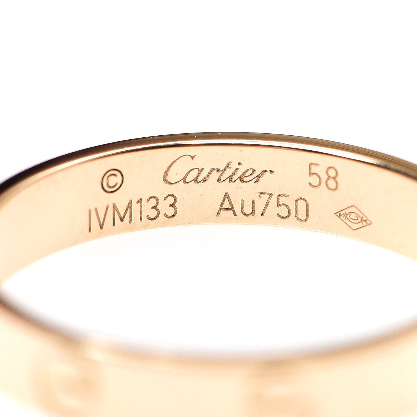 18K Yellow Gold 3.5mm LOVE Wedding Band Ring 58 8.25