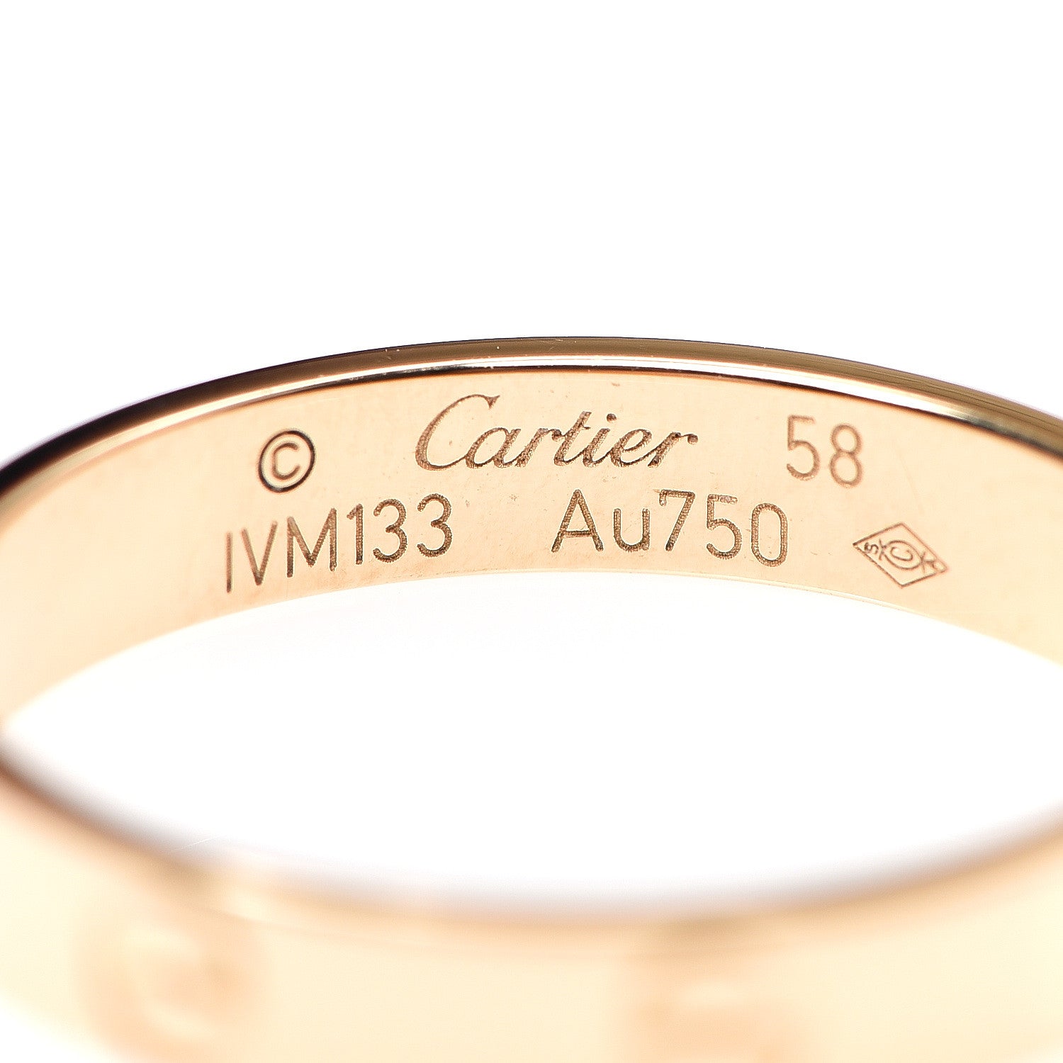 Cartier 18K Yellow Gold 3.5mm LOVE Wedding Band Ring 58 8.25 3 of 4