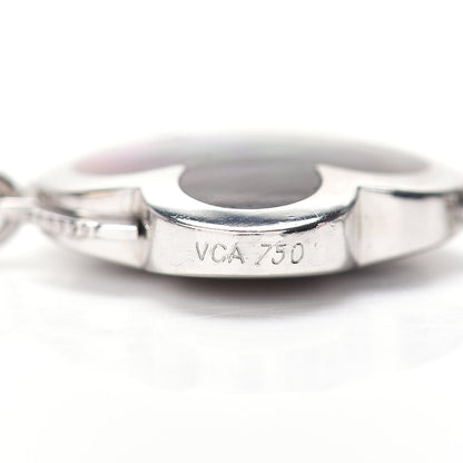 Van Cleef & Arpels 18K White Gold Grey Mother of Pearl 9 Motifs Pure Alhambra Necklace 4 of 4