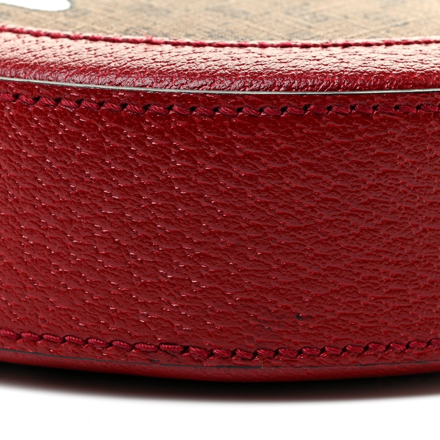 X DORAEMON Mini Vintage GG Supreme Monogram Mini Round Shoulder Bag Beige Cherry Red