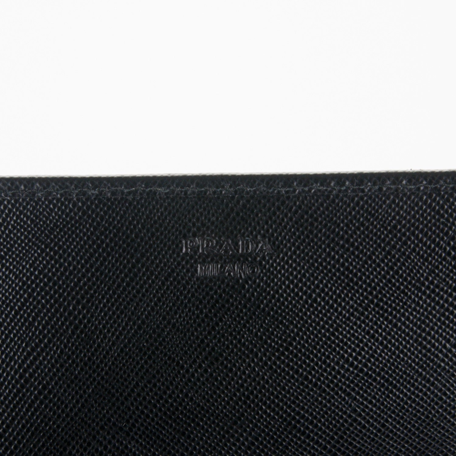 Prada Saffiano Metal Oro Chain Wallet Nero Black 6 of 7