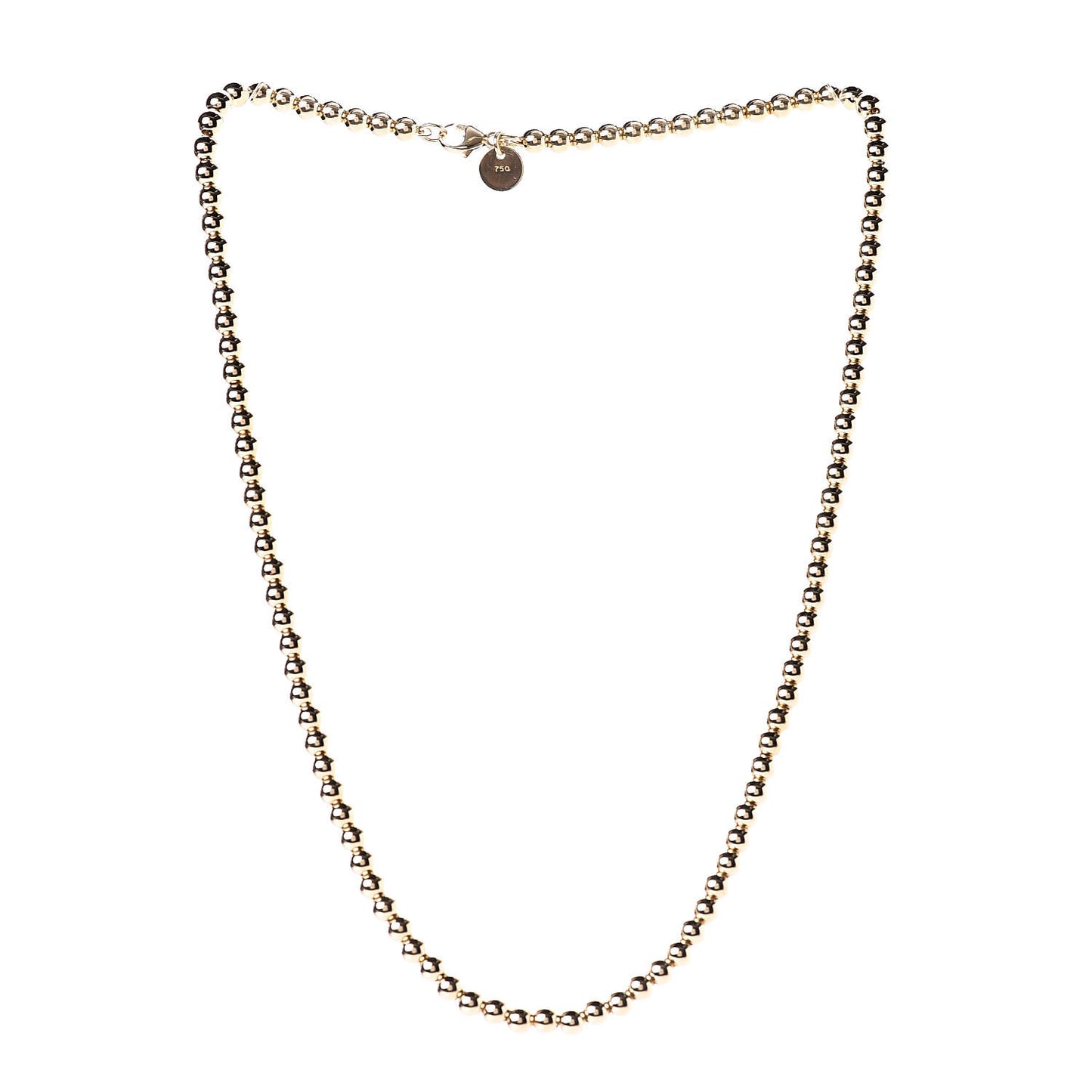 18K Yellow Gold 4mm Bead Necklace