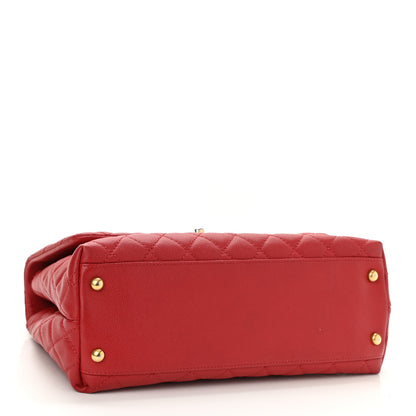 Chanel Caviar Quilted Small Coco Handle Flap Red 4 of 12