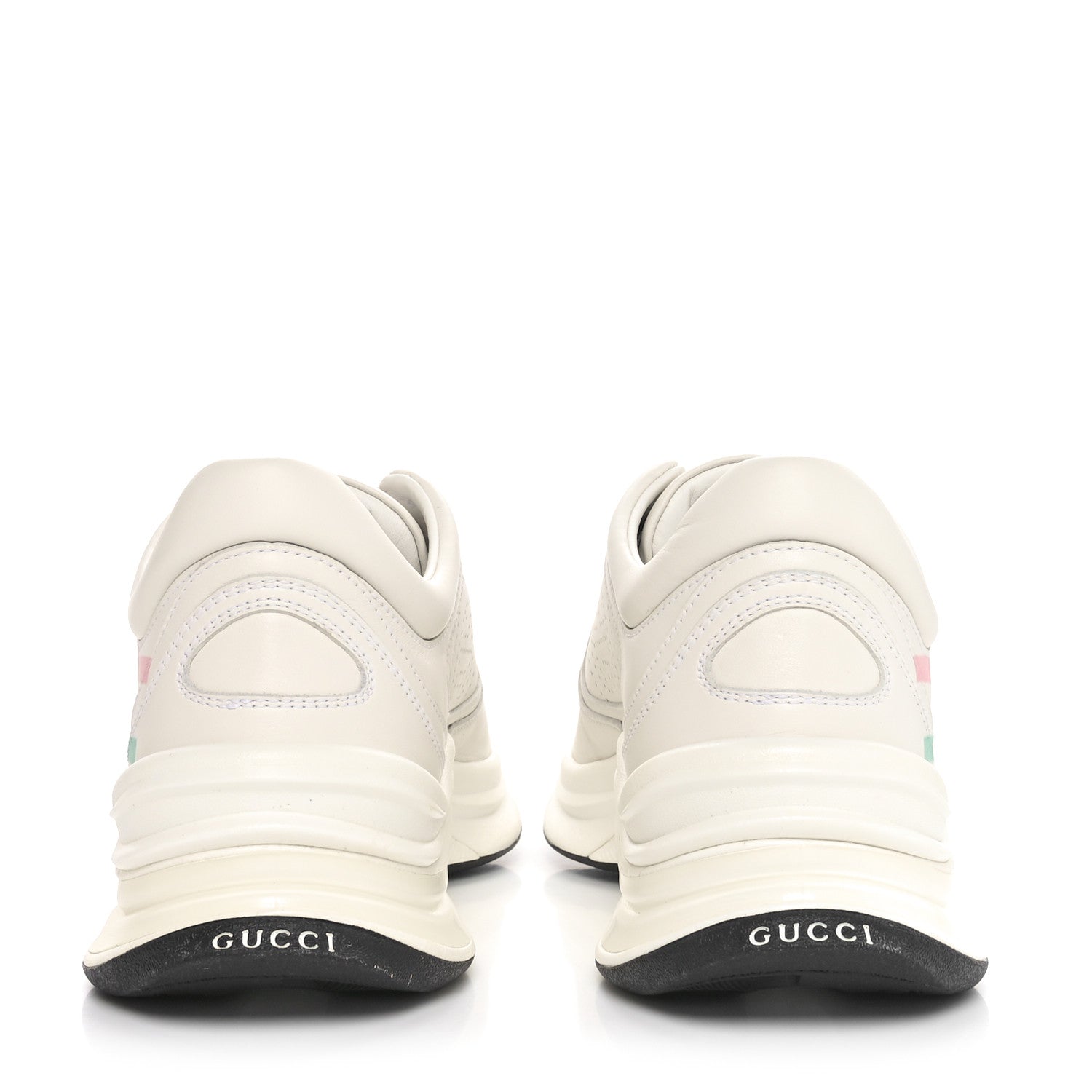 Gucci Technical Knit Fabric Calfskin Mens Gucci Run Sneakers 36.5