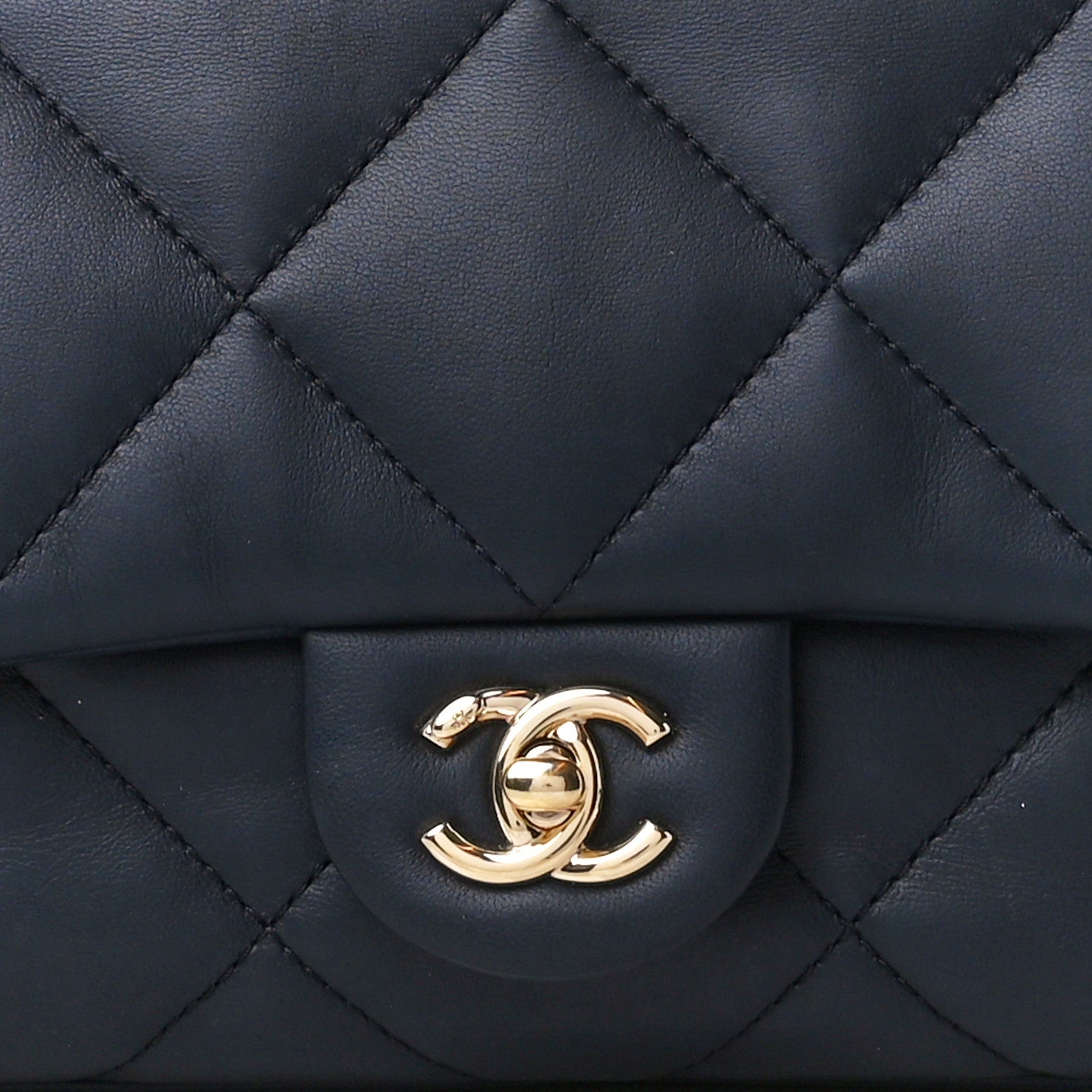 Chanel Calfskin Quilted Top Handle Single Flap Navy 9 of 11