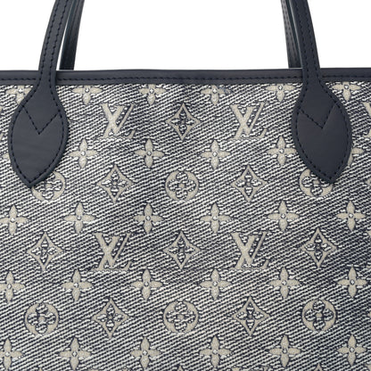 Louis Vuitton Monoglam Neverfull MM Blue 8 of 12