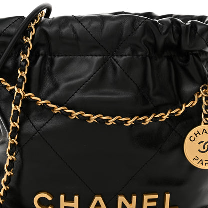 Chanel Shiny Calfskin Quilted Mini Chanel 22 Black 8 of 10