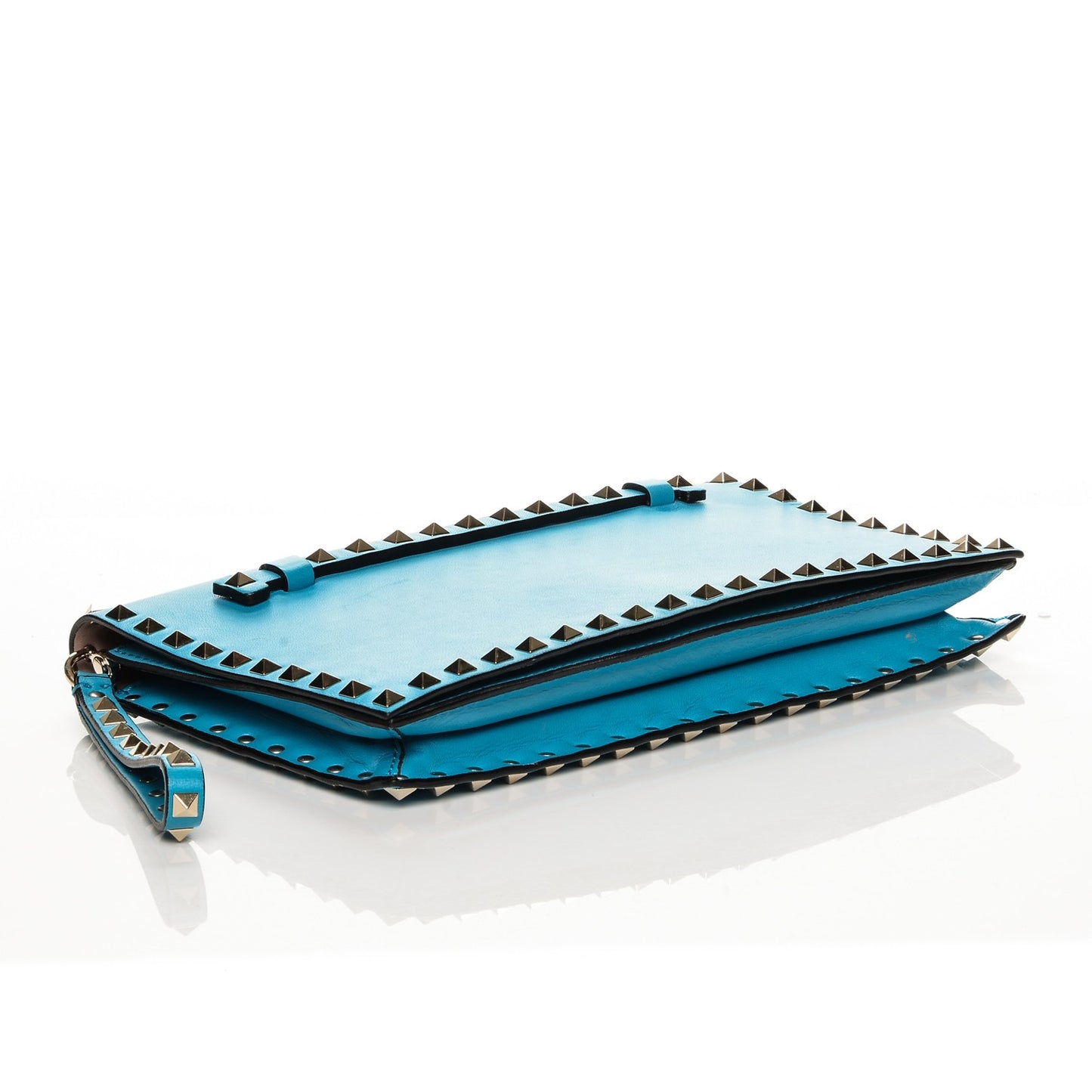 Nappa Rockstud Wristlet Clutch Parrot