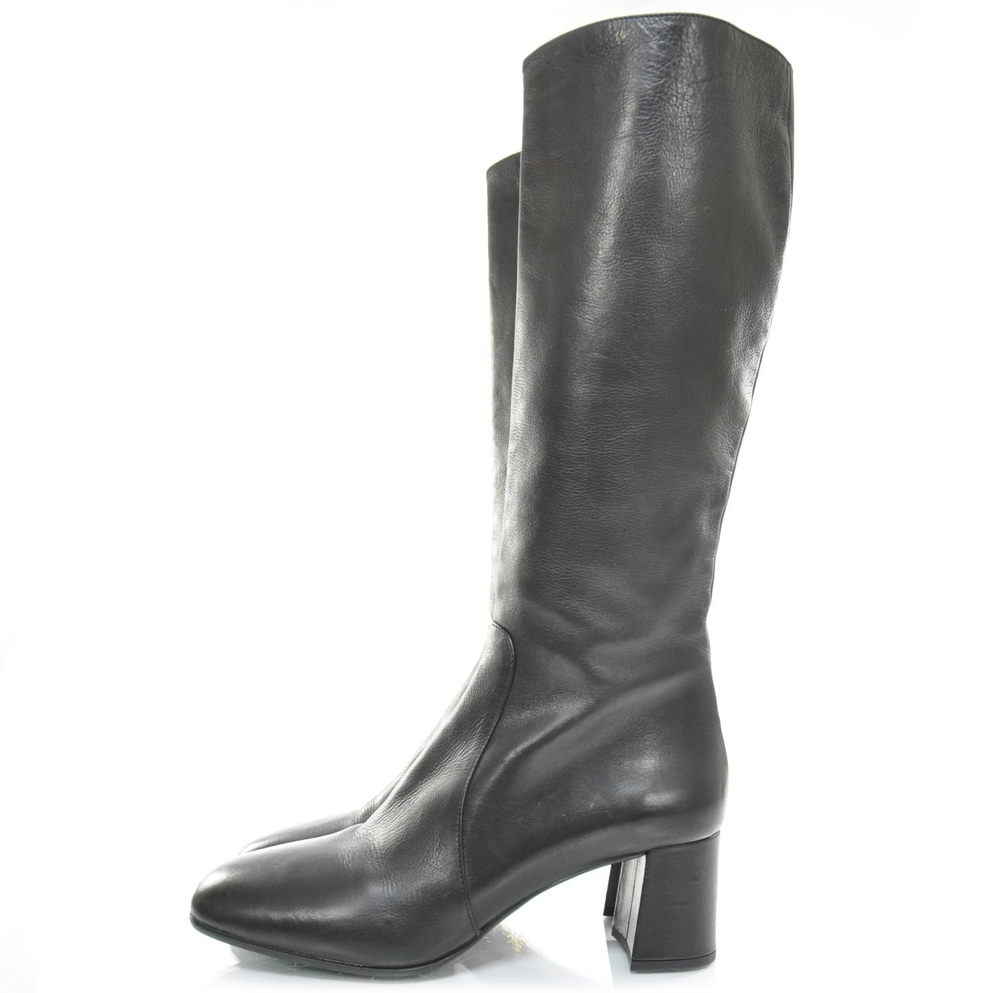 Leather Tall Boots 39.5 Black