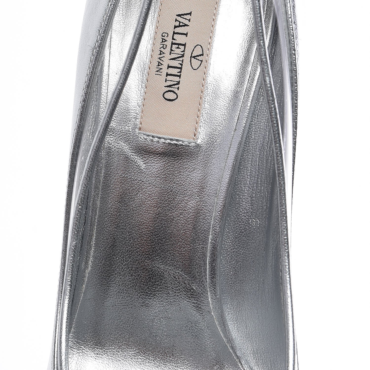 Valentino Garavani Metallic Nappa PVC Dollybow Pumps 39 Silver 10 of 18