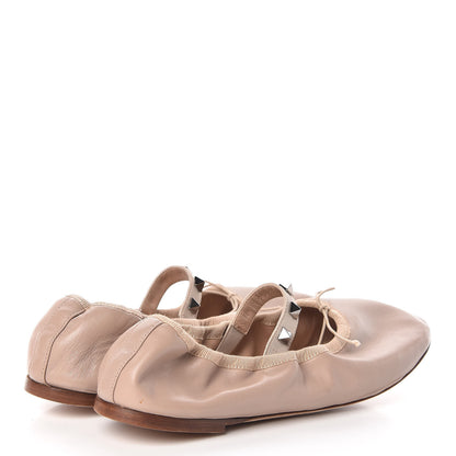 Valentino Garavani Nappa Rockstud Cross Strap Ballerina Flats 37 Poudre 4 of 10