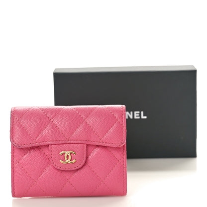 Chanel Caviar Quilted Flap Card Holder Wallet Pink 11 of 11
