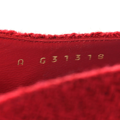 Chanel Tweed Patent Cap Toe CC Slingback Pumps 41 Red Black 7 of 10