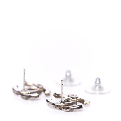 Chanel Baguette Crystal CC Earrings Silver 4 of 5