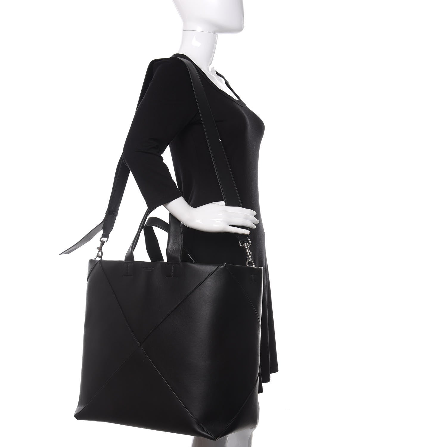 Bottega Veneta Butter Calfskin Patchwork Tote Black 2 of 9