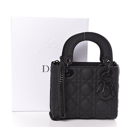 Christian Dior Ultra Matte Calfskin Cannage Mini Lady Dior Black 10 of 10
