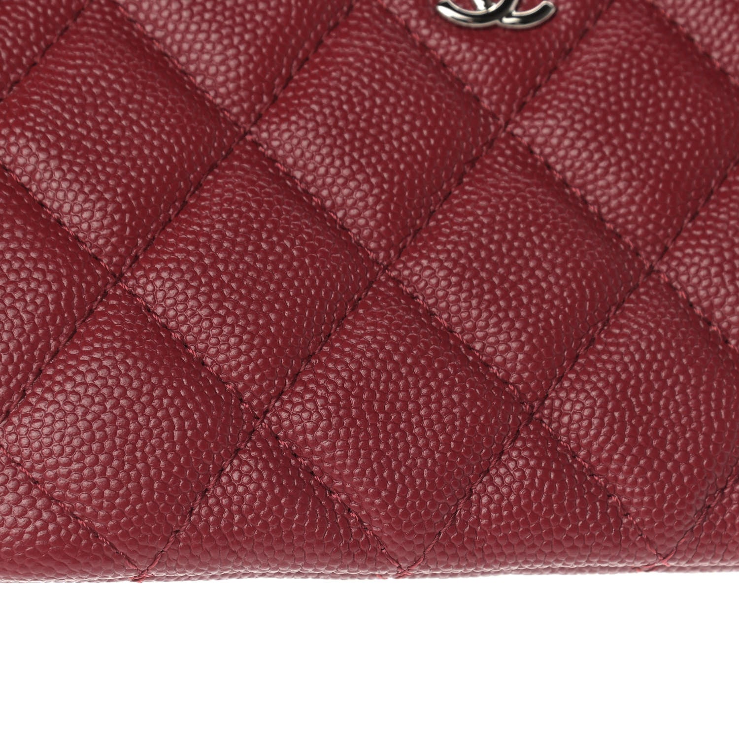 Chanel Caviar Quilted Small Cosmetic Case Red 8 of 10