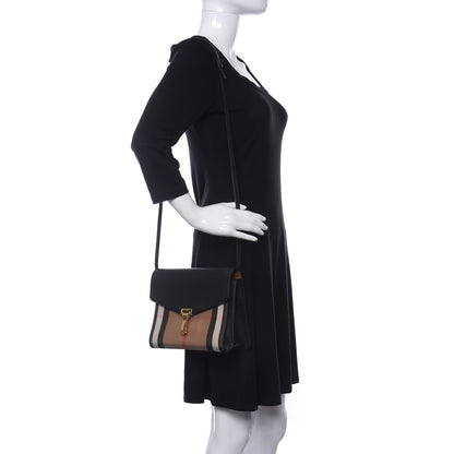Burberry Derby Calfskin House Check Small Macken Crossbody Bag Black 2 of 11