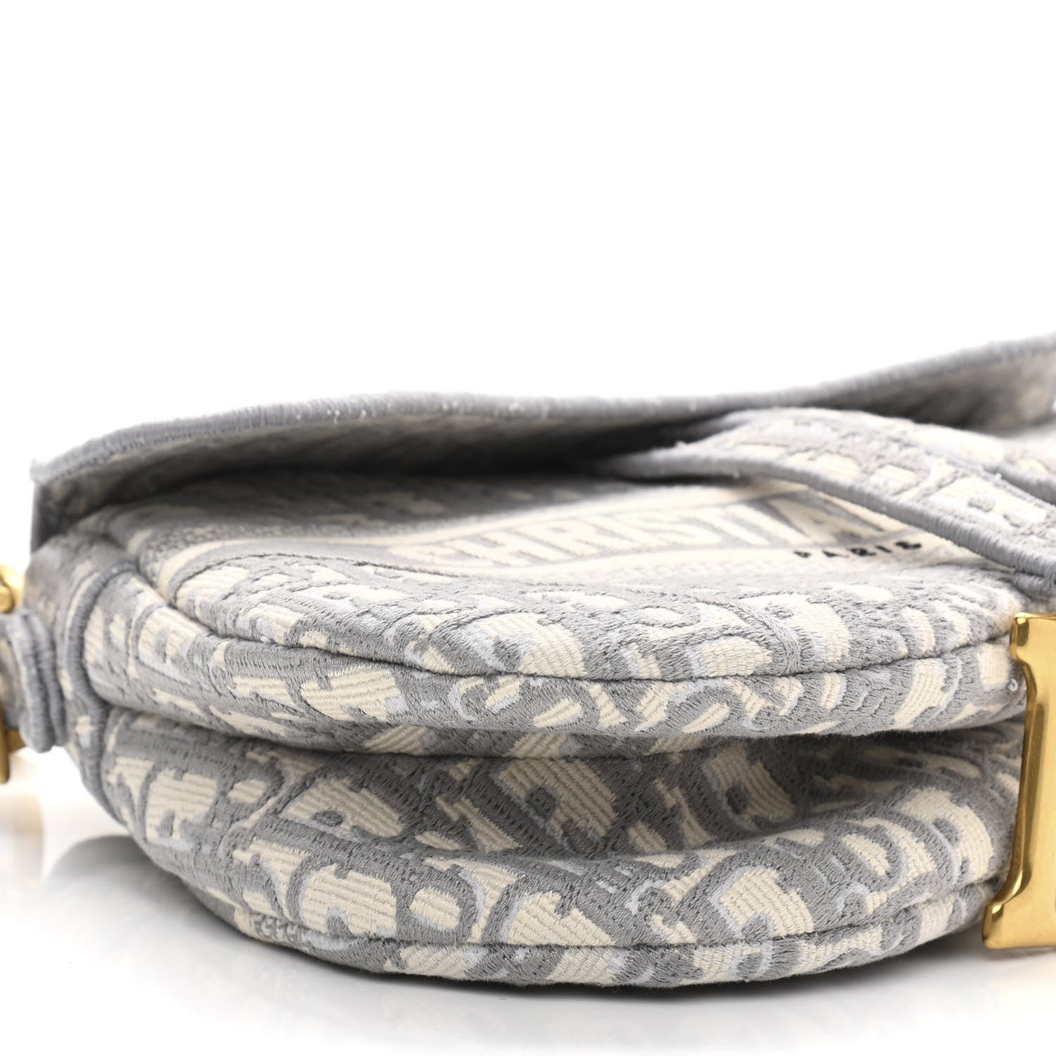 Christian Dior Oblique Embroidered Saddle Bag Gray 8 of 10