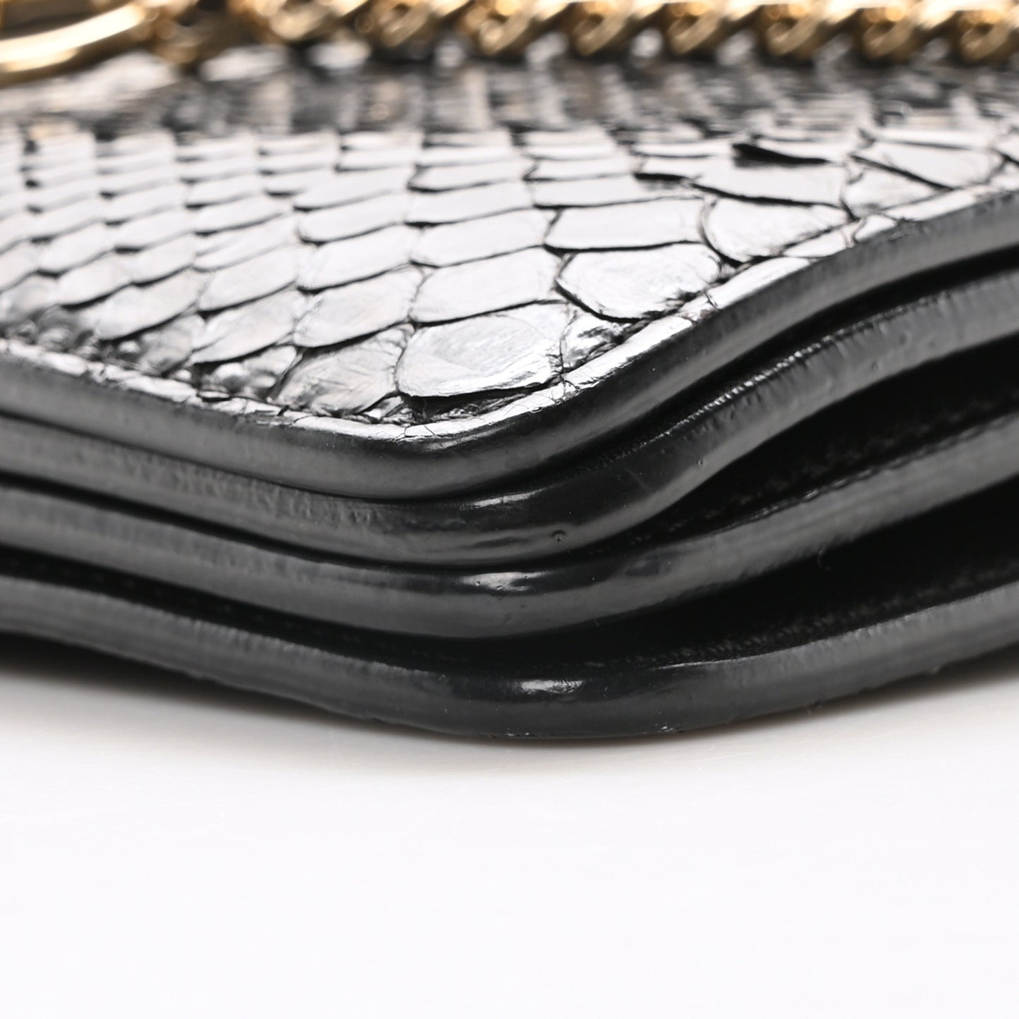 Snakeskin Medium Faye Shoulder Bag Black