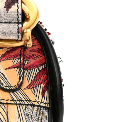 Christian Dior Calfskin Embroidered Phoenix Mini Saddle Bag Red Multicolor 17 of 17