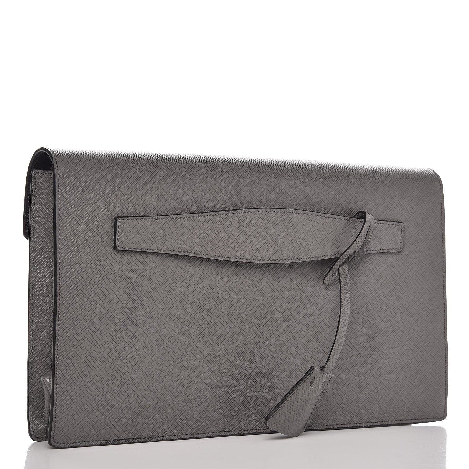 Prada Saffiano Lux Sound Clutch Marmo 3 of 7