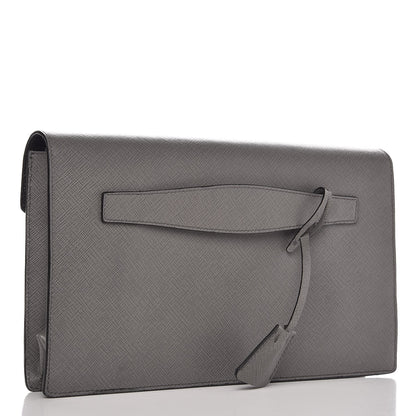 Prada Saffiano Lux Sound Clutch Marmo 3 of 7