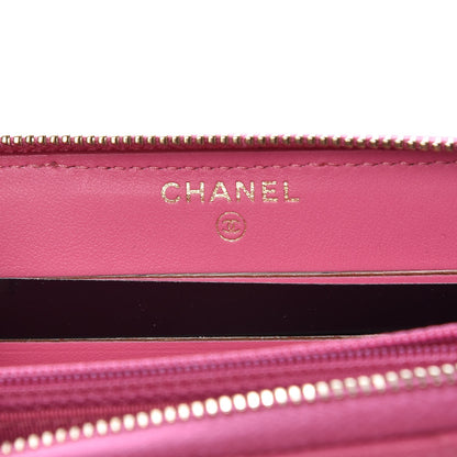 Chanel Caviar Quilted Small Zip Around Wallet Pink 6 of 9