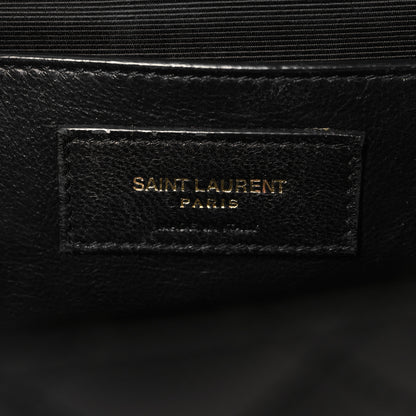 Saint Laurent Grain De Poudre Textured Mixed Matelasse Triquilt Medium Monogram Satchel Black 6 of 11
