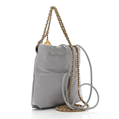 Chanel Shiny Calfskin Quilted Mini Chanel 22 Grey 3 of 11