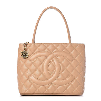 Chanel Caviar Quilted Medallion Tote Beige 1 of 19