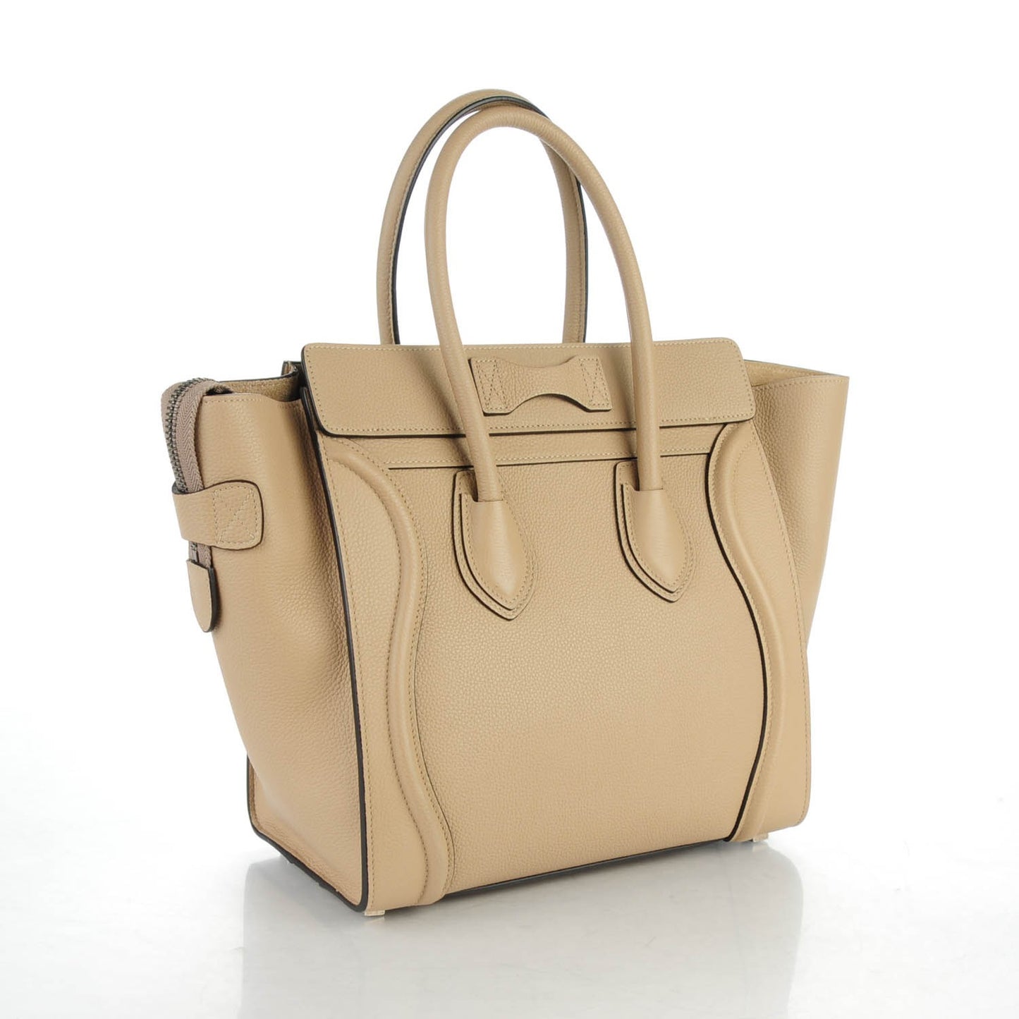Drummed Calfskin Micro Luggage Dune