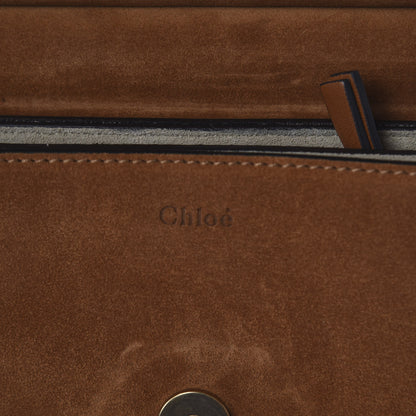 Chloe Calfskin Suede Studded Medium Faye Shoulder Bag Caramel 7 of 8