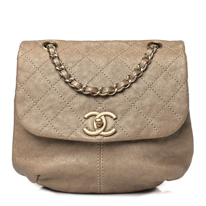 Chanel Metallic Calfskin Quilted Mini Trianon Messenger Flap Gold 1 of 9