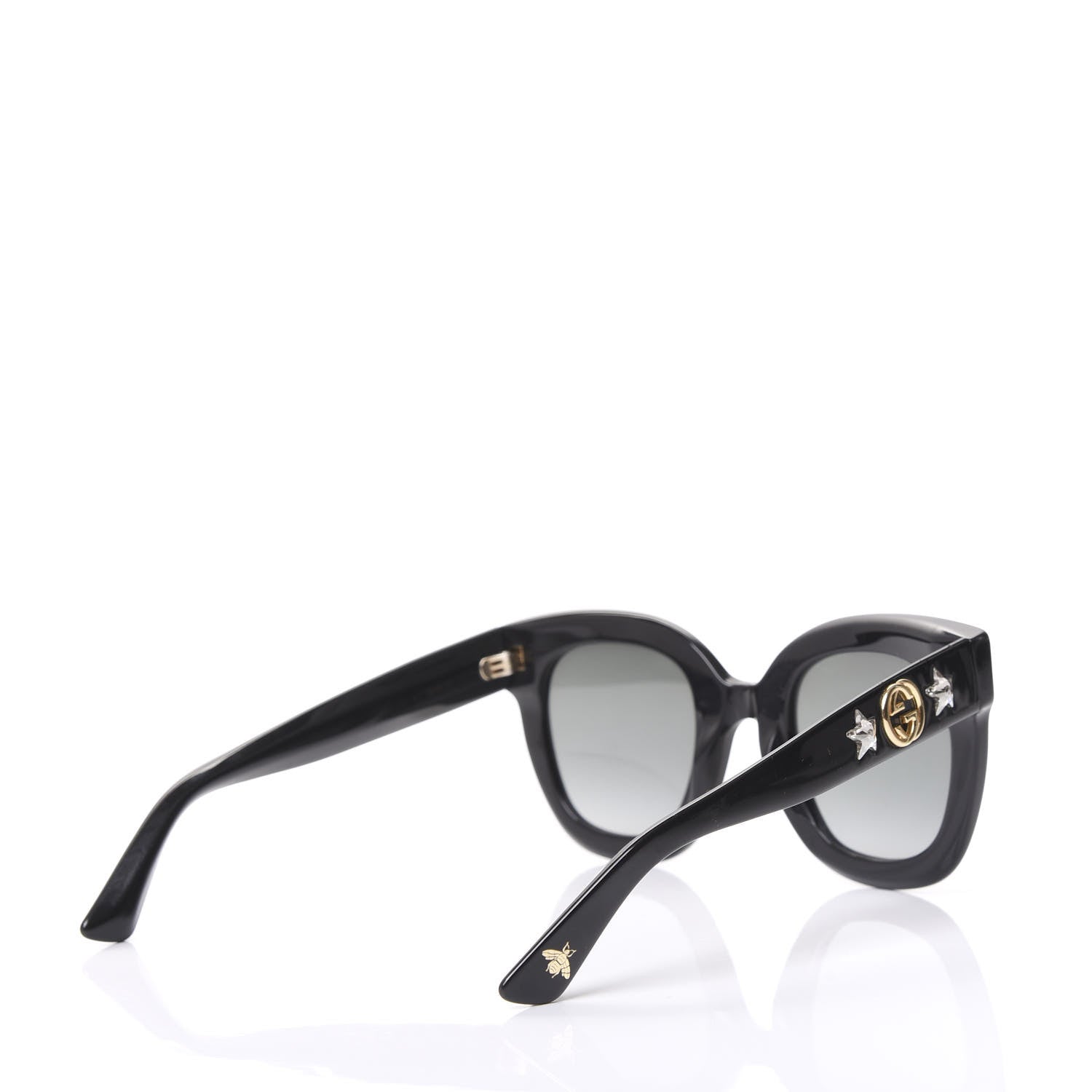 Gucci Round Frame Star Sunglasses GG0208S Black 3 of 7
