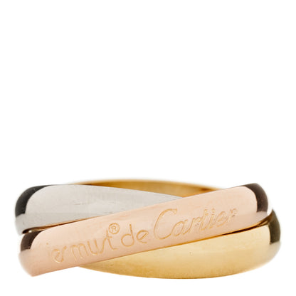 Cartier 18K Pink Yellow White Gold Classic Les Must De Cartier Trinity Ring 53 6.25 1 of 5