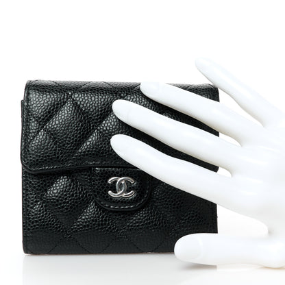 Chanel Caviar Quilted Compact Flap Wallet Black 2 of 11