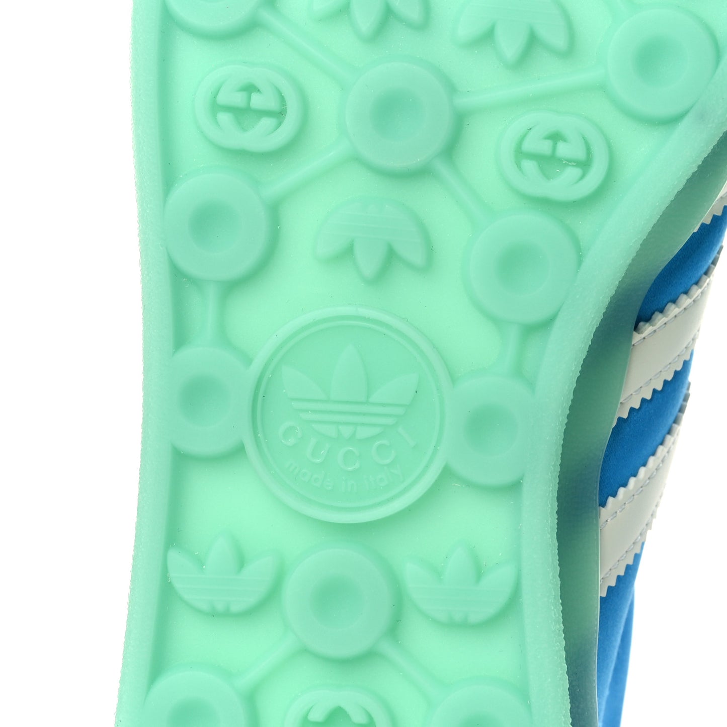 X ADIDAS Silk Duchesse Demetra Rubber Womens Gazelle Sneakers 9 Jade Capri Avio Off White