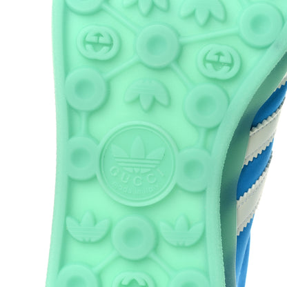 Gucci X ADIDAS Silk Duchesse Demetra Rubber Womens Gazelle Sneakers 9 Jade Capri Avio Off White 6 of 8