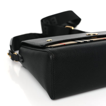 Burberry Grainy Calfskin Vintage Check Note Crossbody Bag Black 7 of 8