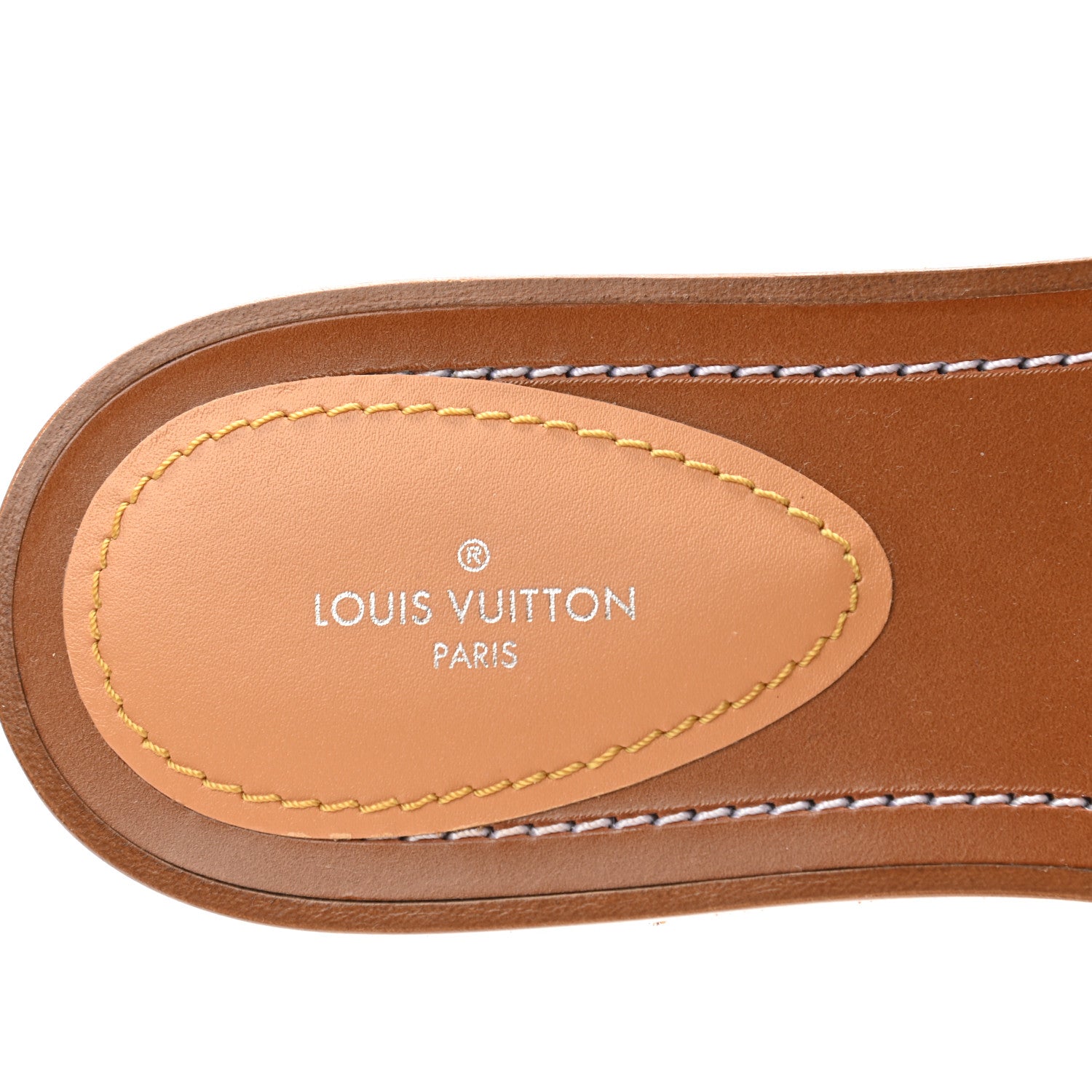 Louis Vuitton Damier Azur Vachetta Lock Flat Mule 38 7 of 8