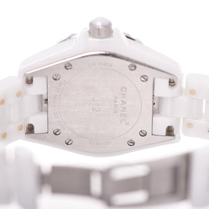 Chanel Stainless Steel Ceramic Diamond 33mm J12 Quartz Watch White 6 of 8