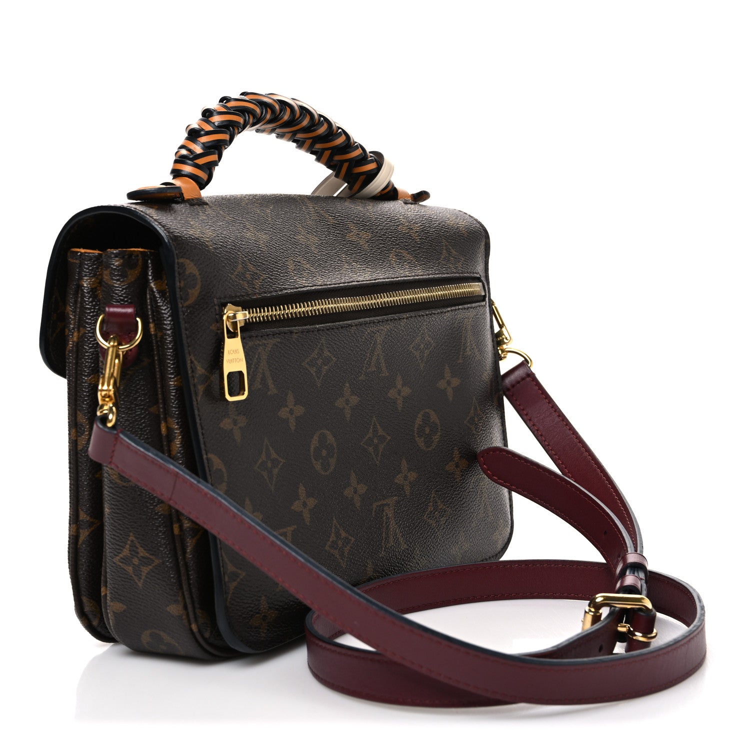 Louis Vuitton Monogram Braided Pochette Metis Safran 3 of 11