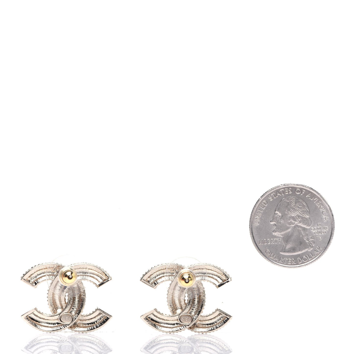 Enamel CC Earrings Black Gold