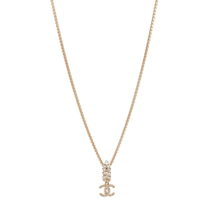 Chanel Crystal CC Pendant Necklace Gold 1 of 7