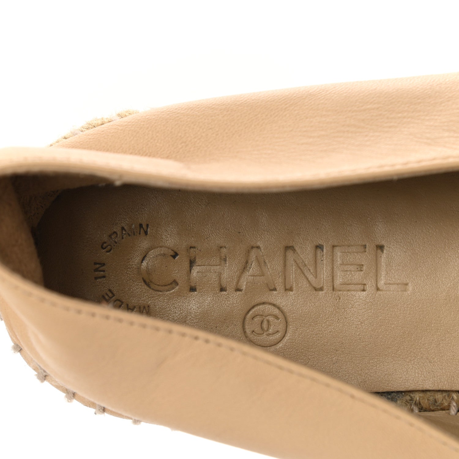 Chanel Lambskin CC Espadrilles 41 Beige Black 6 of 10